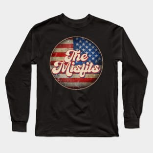 American Flag Personalized Misfits Proud Name Birthday Long Sleeve T-Shirt